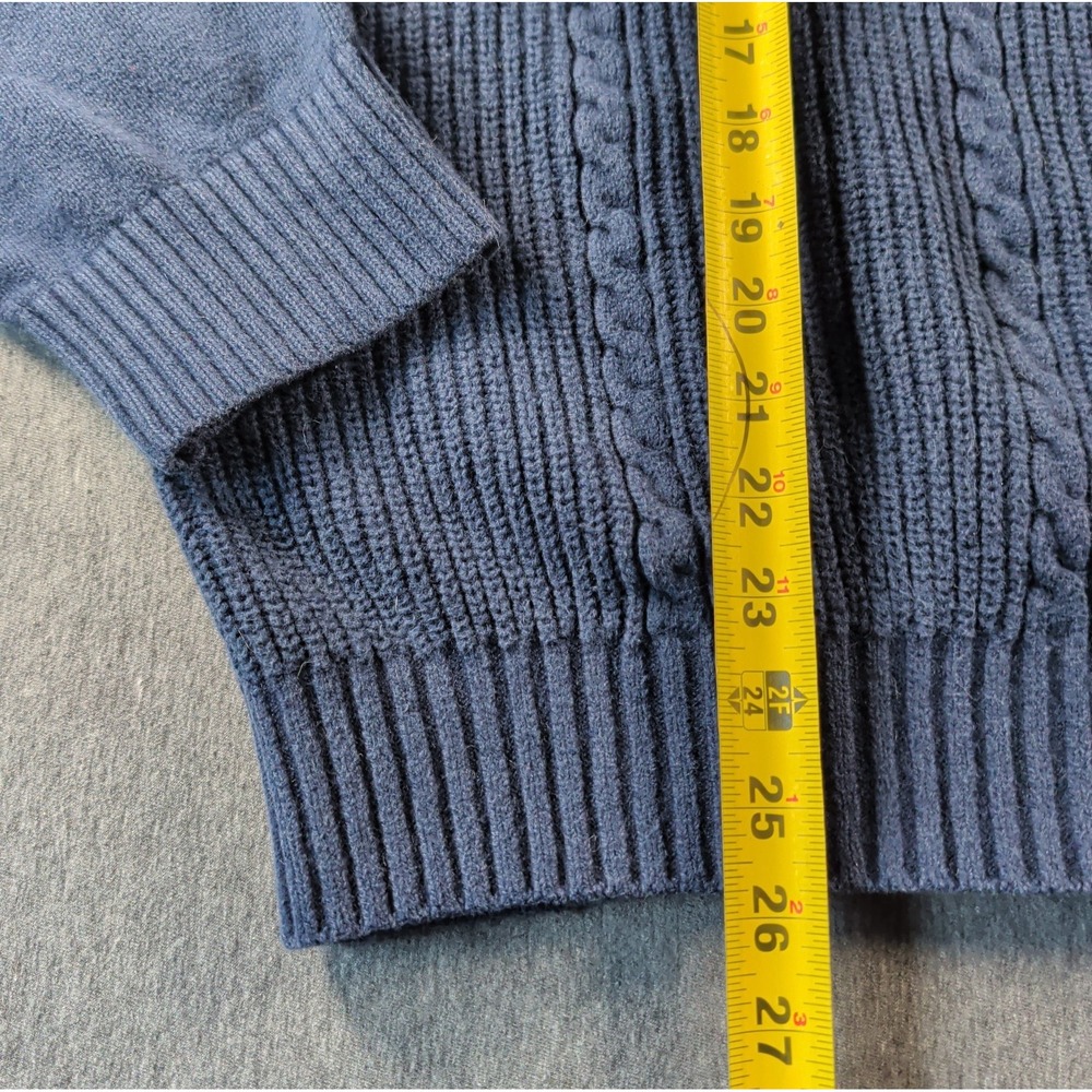 Vtg 90s IZOD Sweater Pullover XXL Chunky Cable Knit Wool V Neck Tennis Preppy - Picture 4 of 8